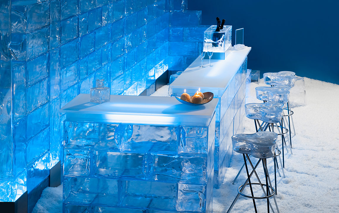 Renting decorative artificial ice and snow products